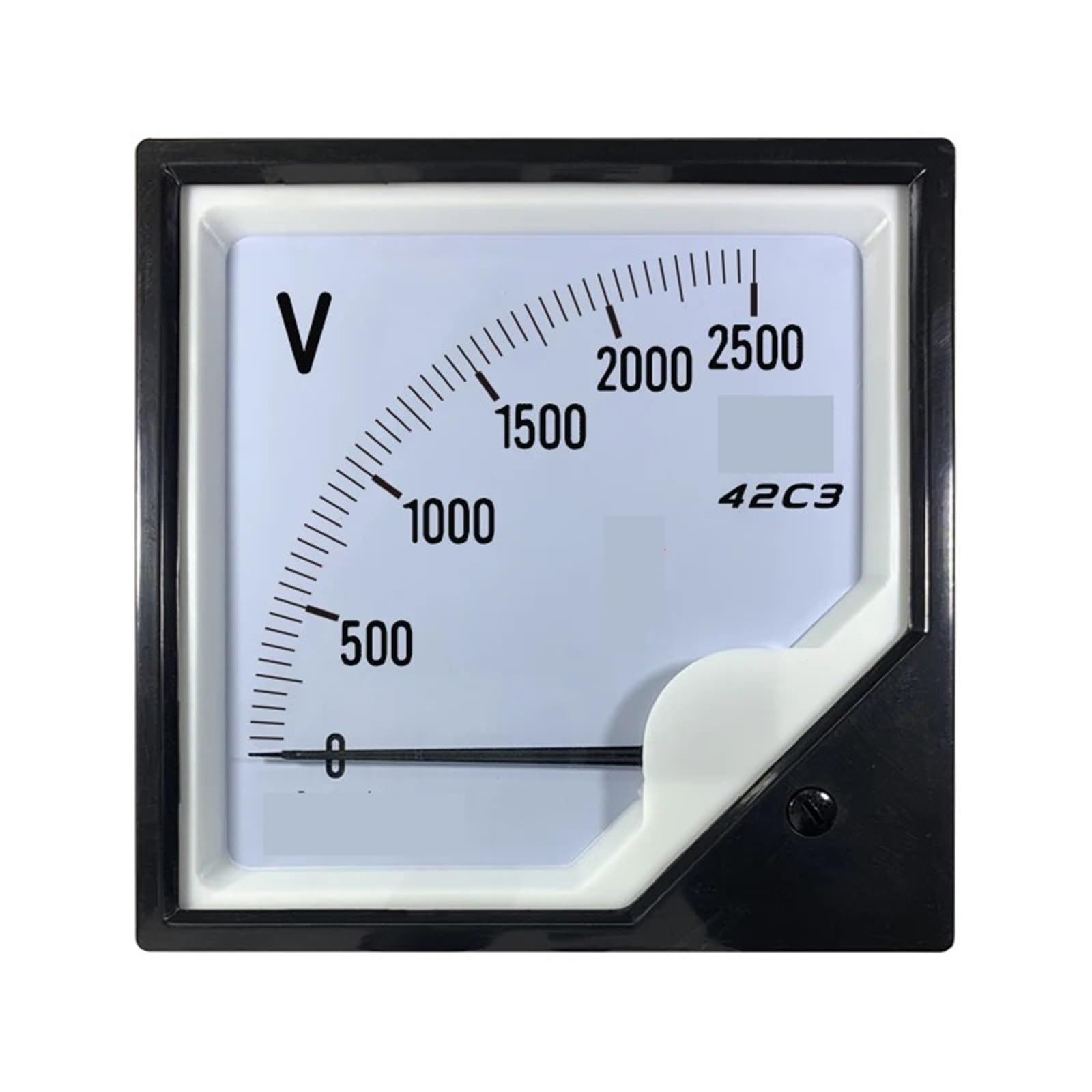 Comprobador de Voltaje Voltímetro analógico de Panel, voltímetro 42C3 CC, Solo analógico, 120 x 120 mm, Clase de precisión 1,5, instalación Directa, Uso 1 kV-3 kV(DC 2500V)