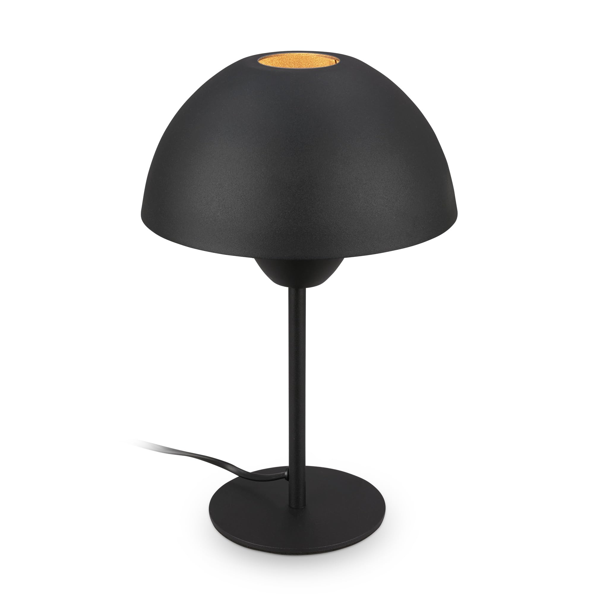 BRILONER - Nachttischlampe mit Kabelschalter, E14, max. 25W, Tischlampe, Lampe, Schreibtischlampe, Tischleuchte, Bürolampe, Leselampe Bett, Leselicht, 20 x 31 cm (DxH), Schwarz
