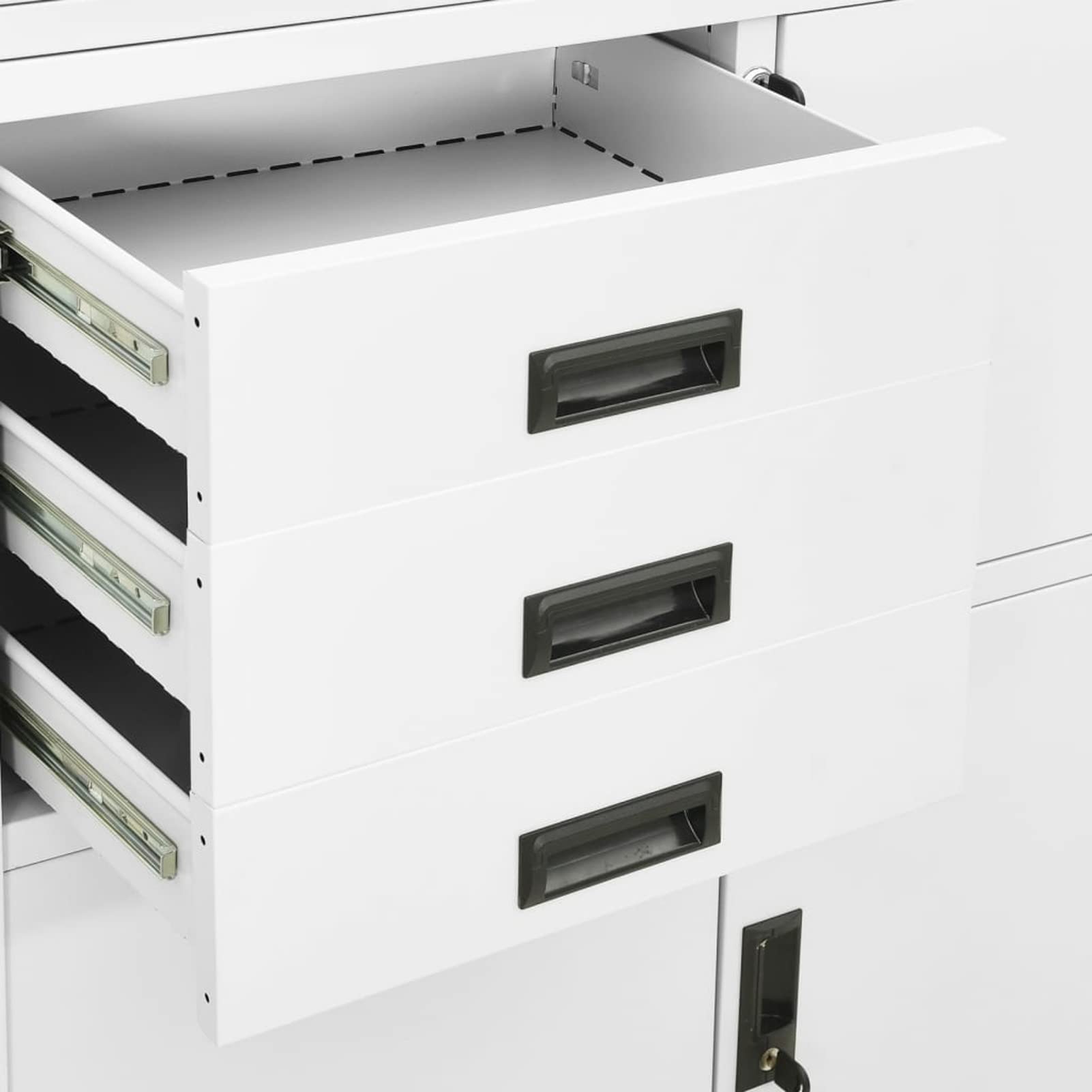 Homgoday Armadio Armadietto Armadietto Scuola Libri Archivi Archivio Archivio Ufficio Archivio Armadio Armadietto Armadietto in Acciaio Grigio Chiaro 90x40x180 cm Bianco
