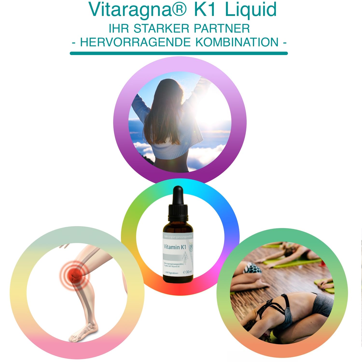 Vitamin K1 Tropfen flüssig, Phytomenadion K-Tropfen - hochdosiertes Liquid in Oliven-Öl gelöst, 30 ml, 480 Tagesdosen