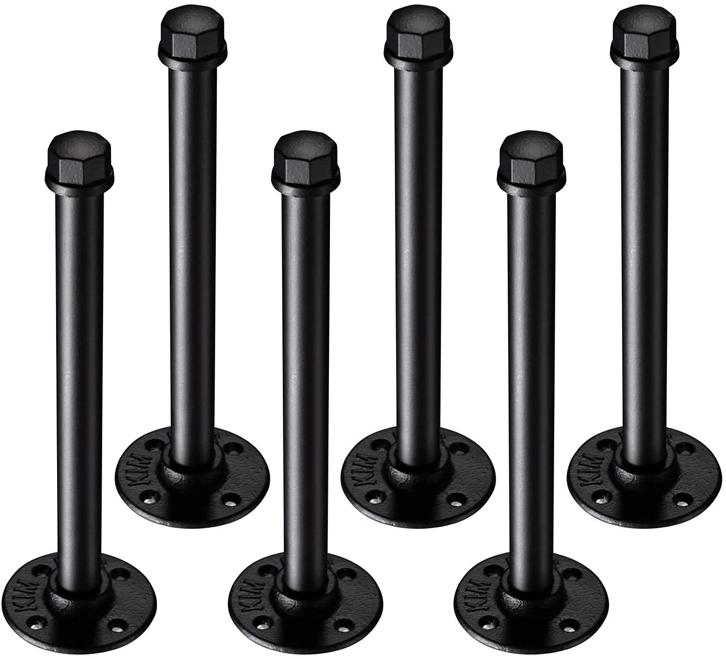 Buy BEJOY Industrial Black Iron Pipe Shelf Brackets 20cm Set of 6