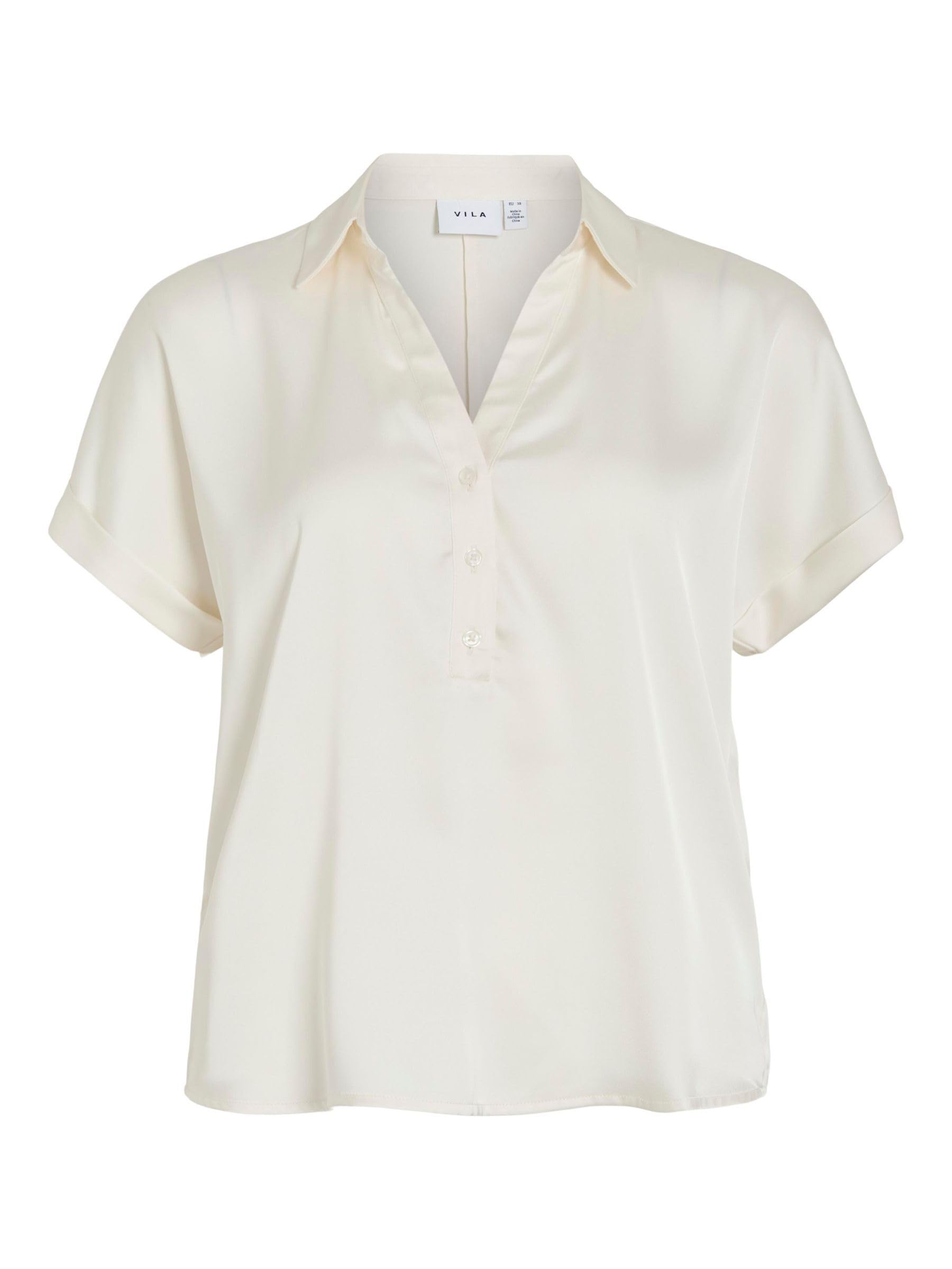 Vila Vienna Ravenna S/S Top - Noos, Cloud Dancer, 10