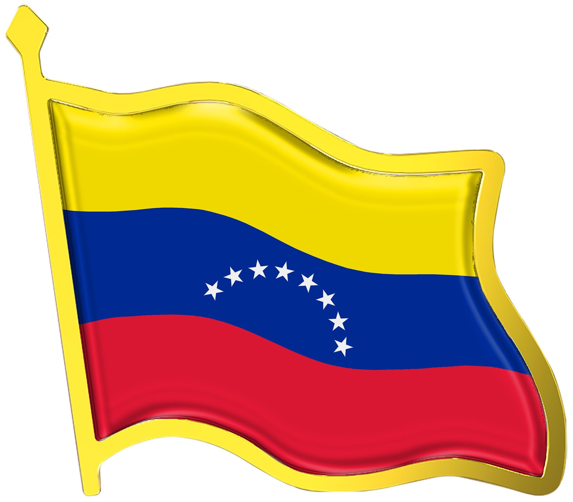 Venezuela Flag Lapel Pin - Enamel Metal National Badge | World Travel Souvenir Gifts for Men & Women | Country Flag Patriotic Brooch Bulk Pack of Pins