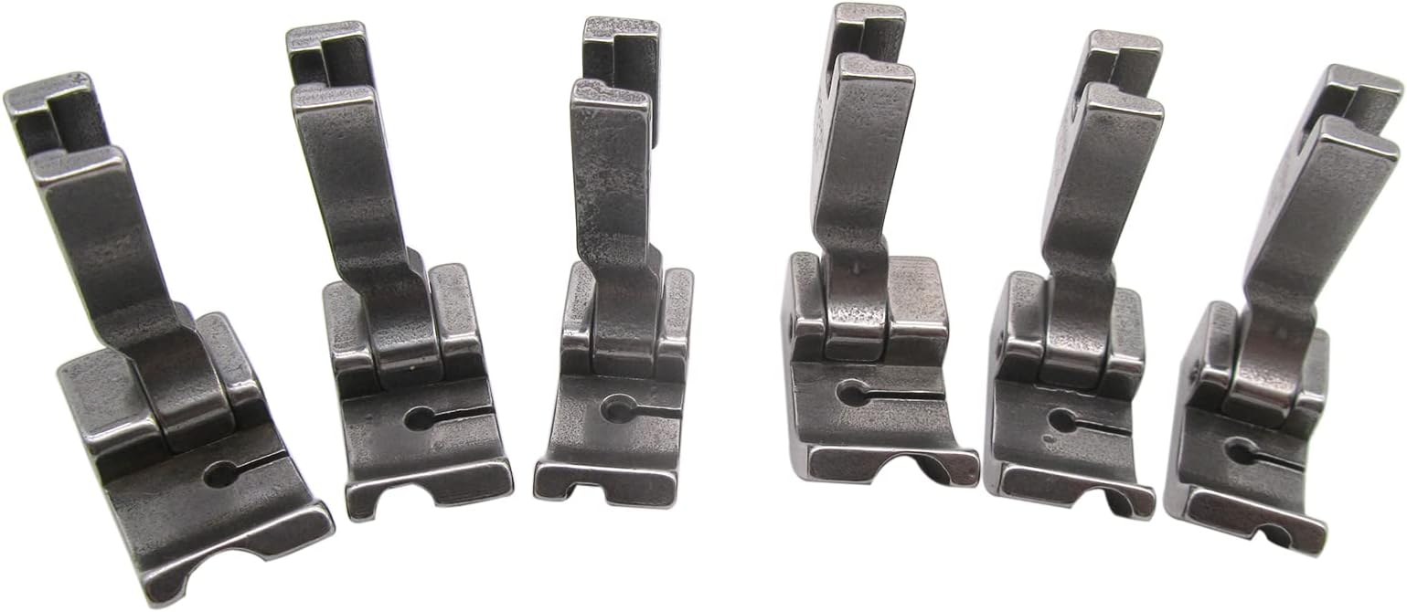 CKPSMS Brand -#P69LH+P69RH Set of High Shank Hinged Piping Feet Compatible with/Replacement for JUKI Brand Brother Brand Singer Brand Industrial Single Needle Sewing Machine(P69RH+P69LH 1/8+3/16+1/4)