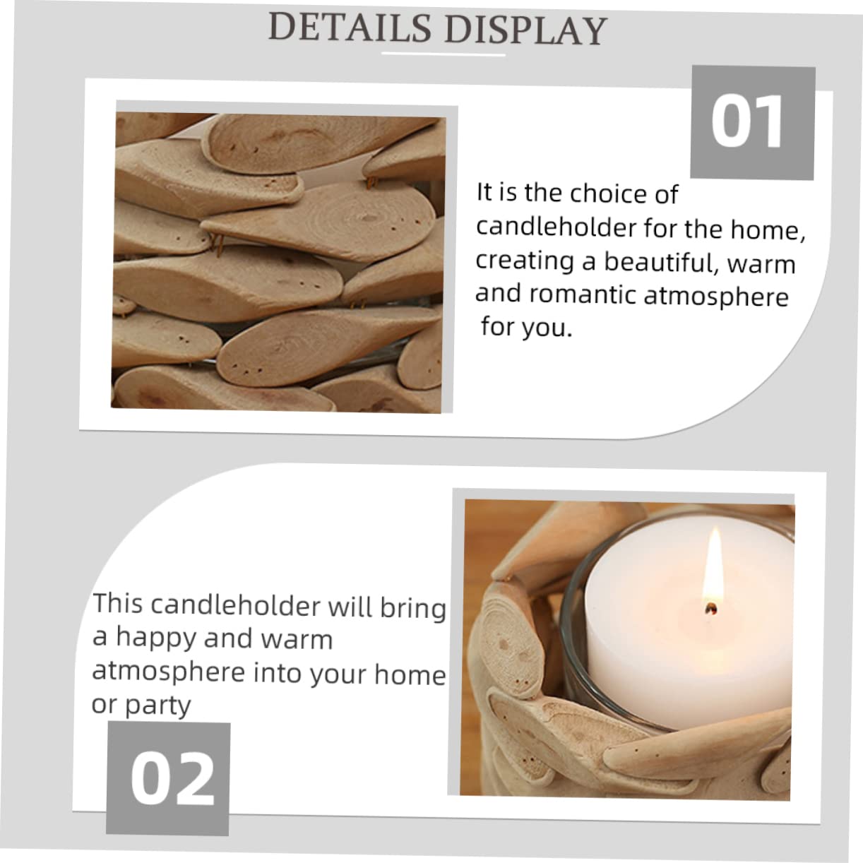 Kerzenhalter für Warme und Romantische Atmosphäre Handgefertigter Runder in Khaki als Hochzeitsdeko und Wohnaccessoire für Zuhause und Schlafzimmer