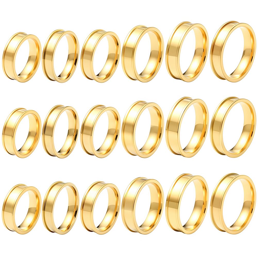Bagues vierges en acier inoxydable contre le ternissement des bijoux faits main en taille 7 à 12