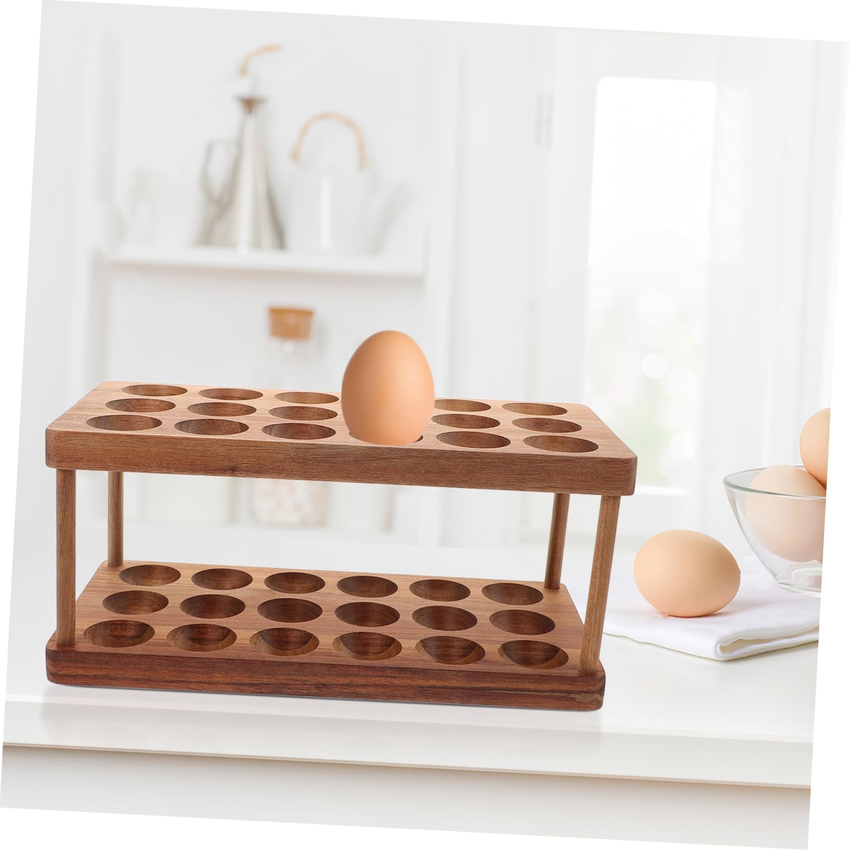 Alipis Estante para Huevos Frescos Rejilla De Doble Capa Soporte De Cocina Almacenamiento y Estético