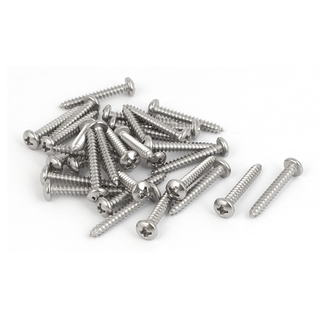Sourcingmap M3.5x25mm 316 Stainless Steel Metric Phillips Pan Head Self Tapping Screws 30pcs