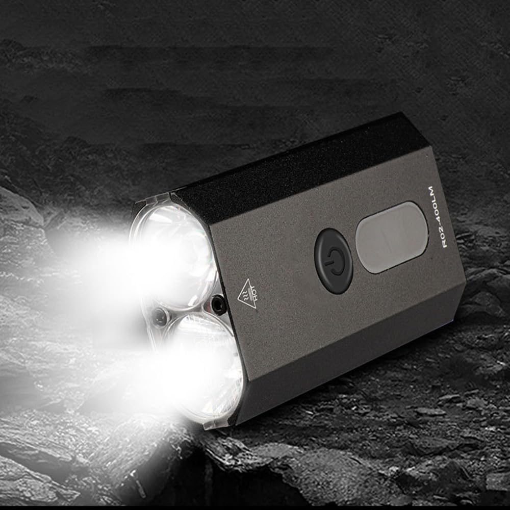 Faro Anteriore per Bicicletta Ricaricabile Tramite USB, Impermeabile, per Mountain Bike, 400 Lumen, 4 modalità, per la Sicurezza in Bicicletta.
