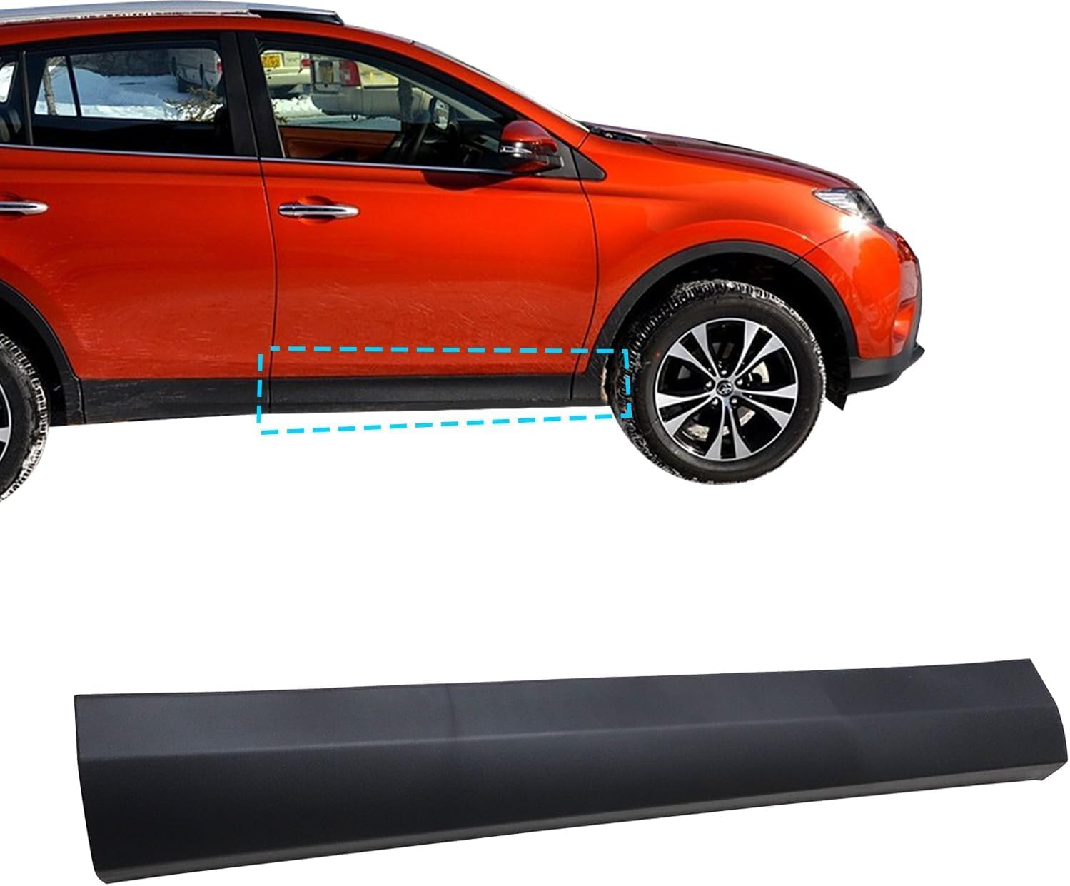 SecosAutoparts Front Right Passenger Side Door Lower Trim Molding Compatible with Toyota Rav4 2016 2017 2018# 75073-0R040 750730R040 Front Right Door