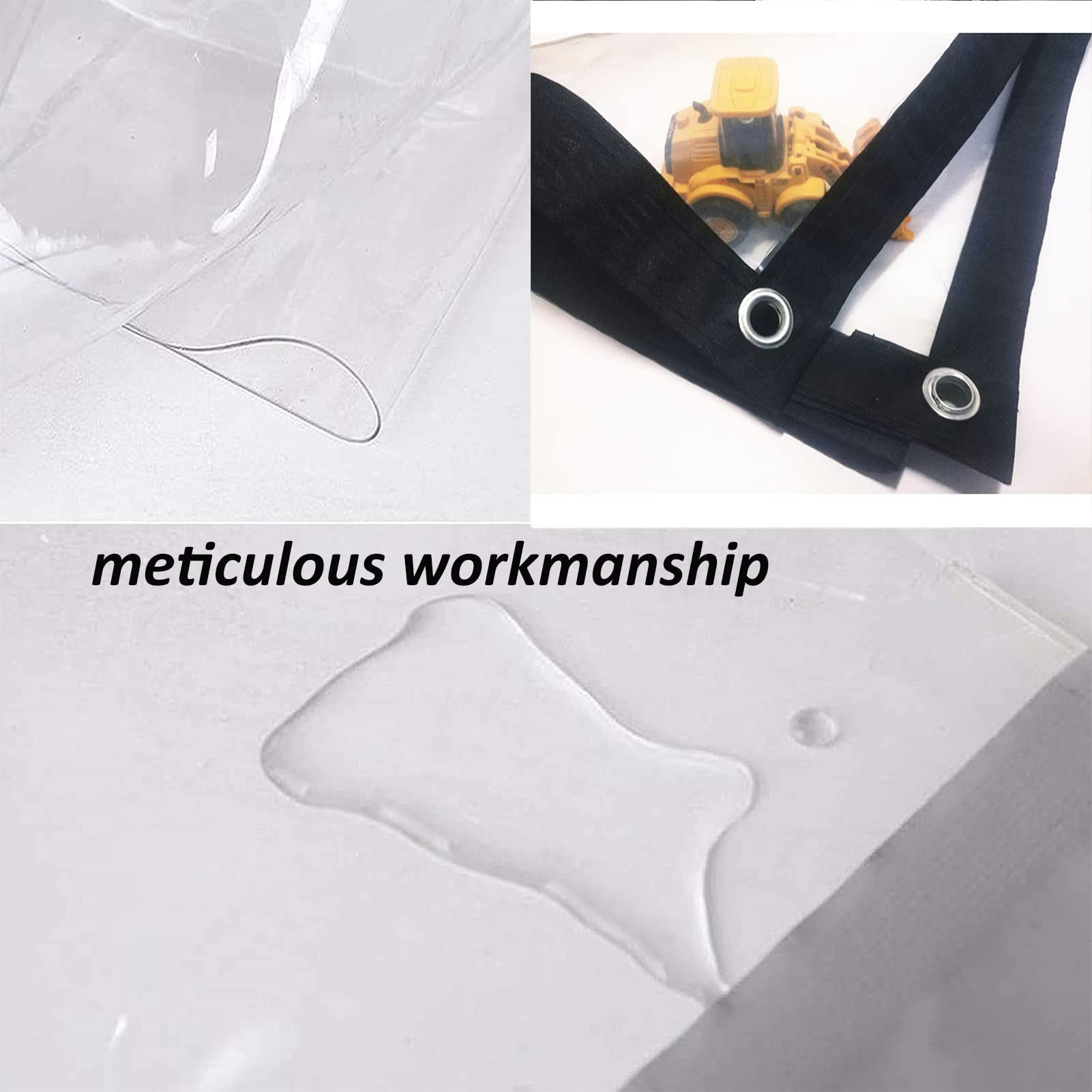 Zewnętrzne wodoodporne przezroczyste zasłony z PCW z perforacjami do pergoli i wodoodporności ogrodu, możliwość personalizacji