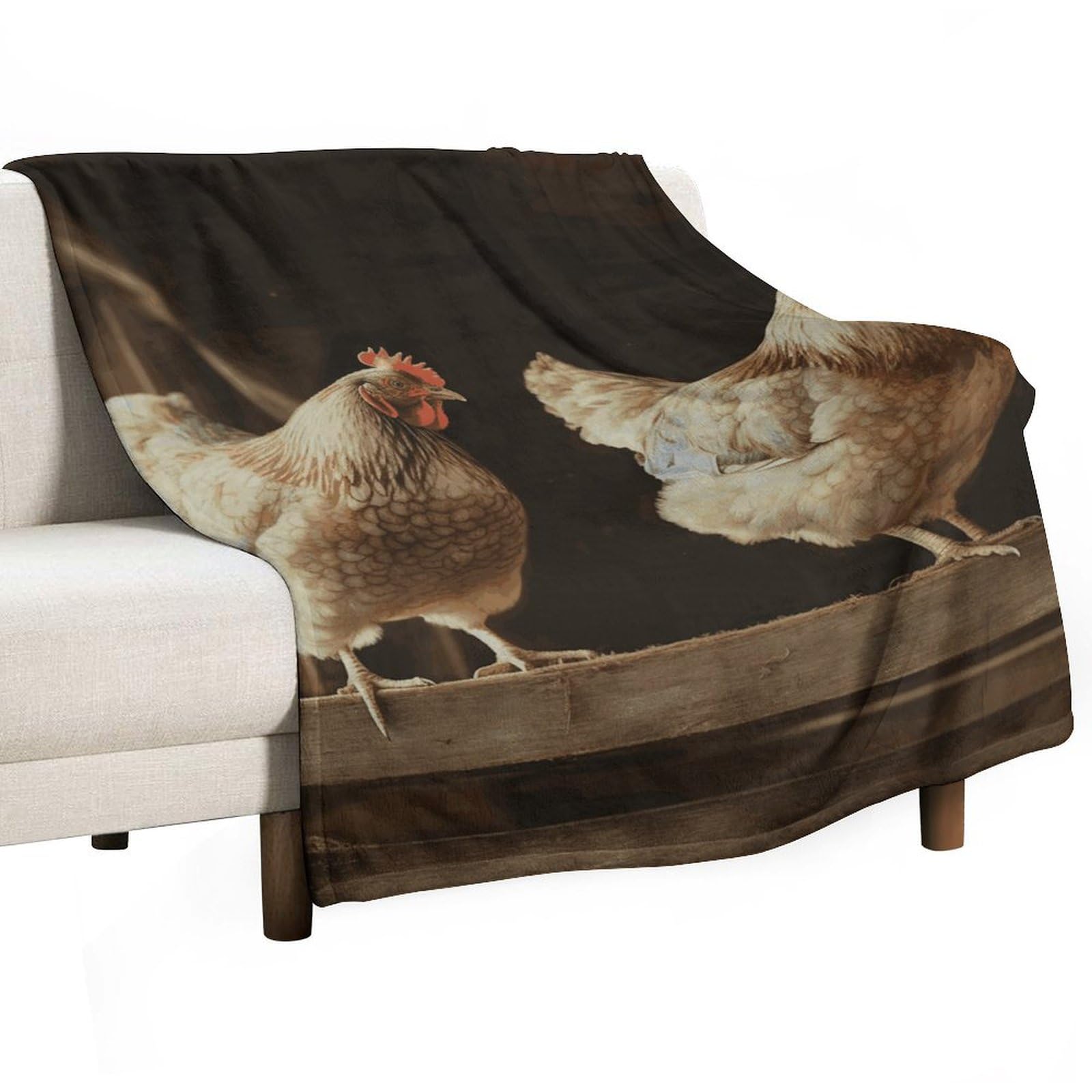 Couverture trois poules en flanelle premium confortable pour lit léger