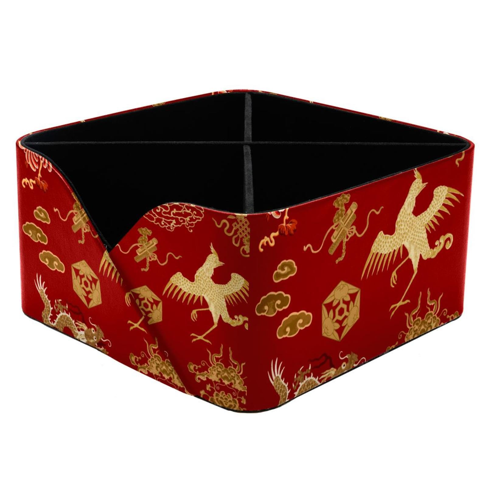Organiseur de bureau traditionnel chinois en papier découpé à 4 compartiments pour stylos