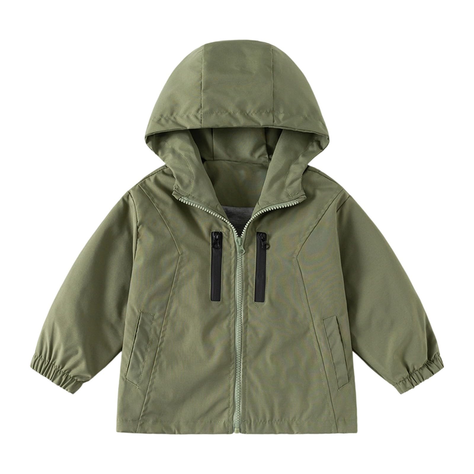 Veste de ski pour garçon 128 - Imperméable - Coupe-vent - Légère - Avec capuche et fermeture éclair - Veste d'école d'extérieur décontractée pour garçons âgés de 2 à 13 ans