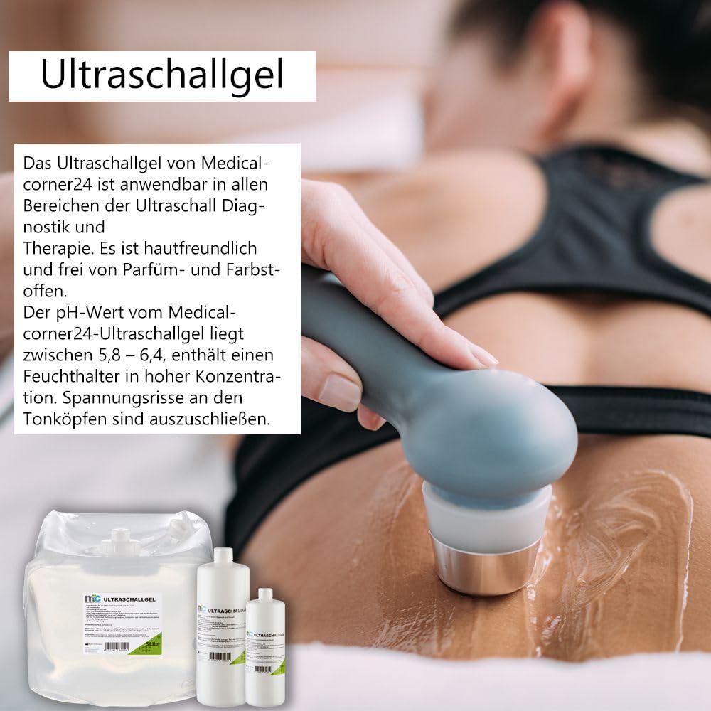 Medicalcorner24 Ultraschallgel, Sonographiegel, Kontaktgel, Leitgel, Gel, 4 x 5 Liter Cubitainer