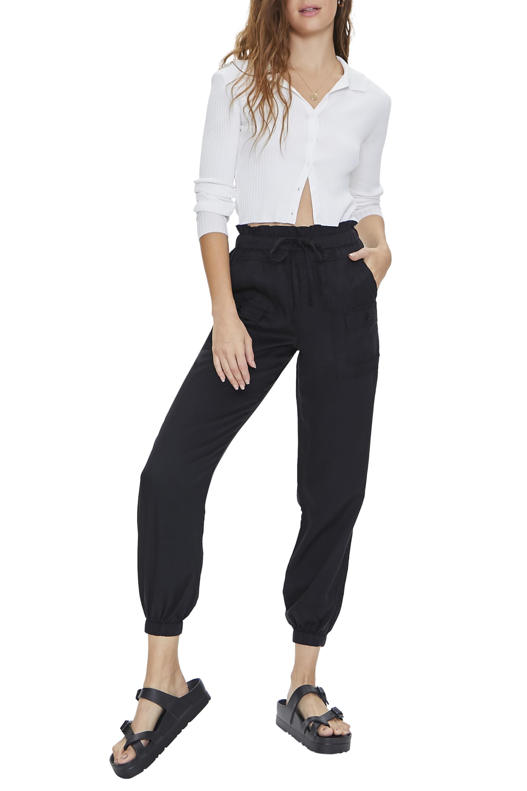 Forever 21 Women's Drawstring Paperbag Joggers