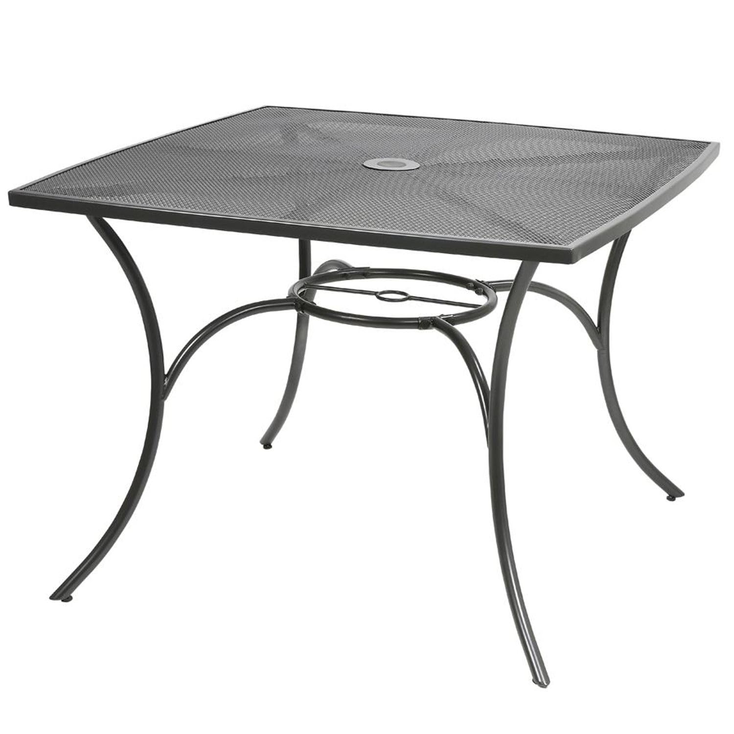 LIFERUN Aluminium WPC Tuintafel, 75x75 cm Vierkant Balkontafel, Weerbestendig Metalen Tuintafel, Roestvrij Outdoor Eettafel voor Terrassen, Tuin, Balkon, Zwart