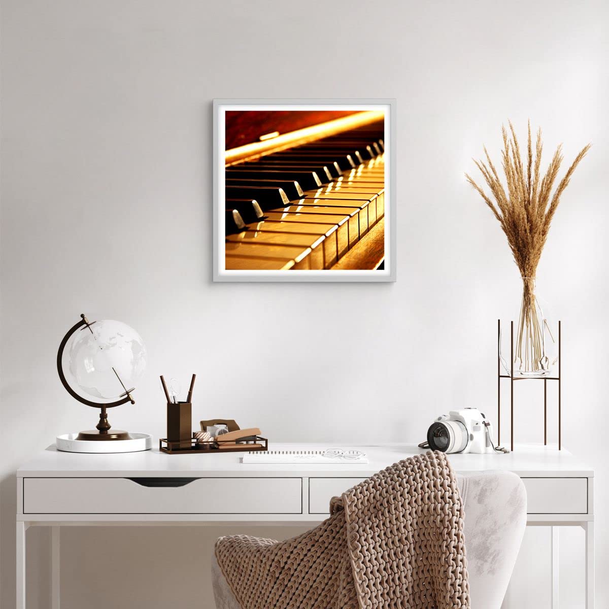 ARTTOR Poster 50x50 cm Wandbild Kunstdruck Musik - 2200 - P2W | Klavier Konzert Wandposter mit weißem Rahmen Wohnzimmer Schlafzimmer Küche Büro mit weißem Rahmen Wanddeko Kunstposter ARTTOR