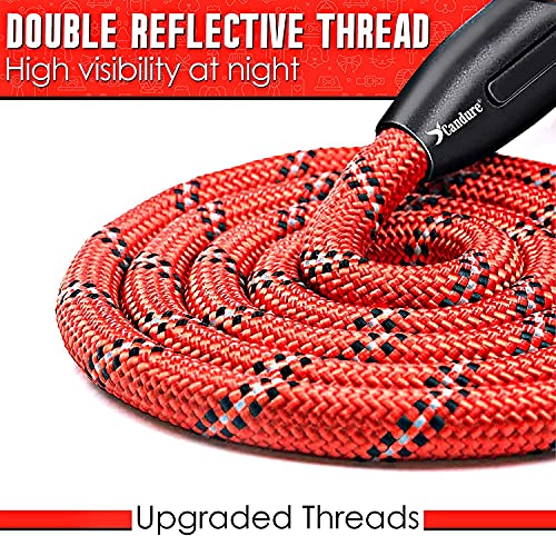 Candure Hundeleine für Große und Kleine Hunde - Trainingsleine, Bissfest, Schleppleine Rund mit Weich Gepolsterter, Tauleine 1.5M Dog Leash Hausleine