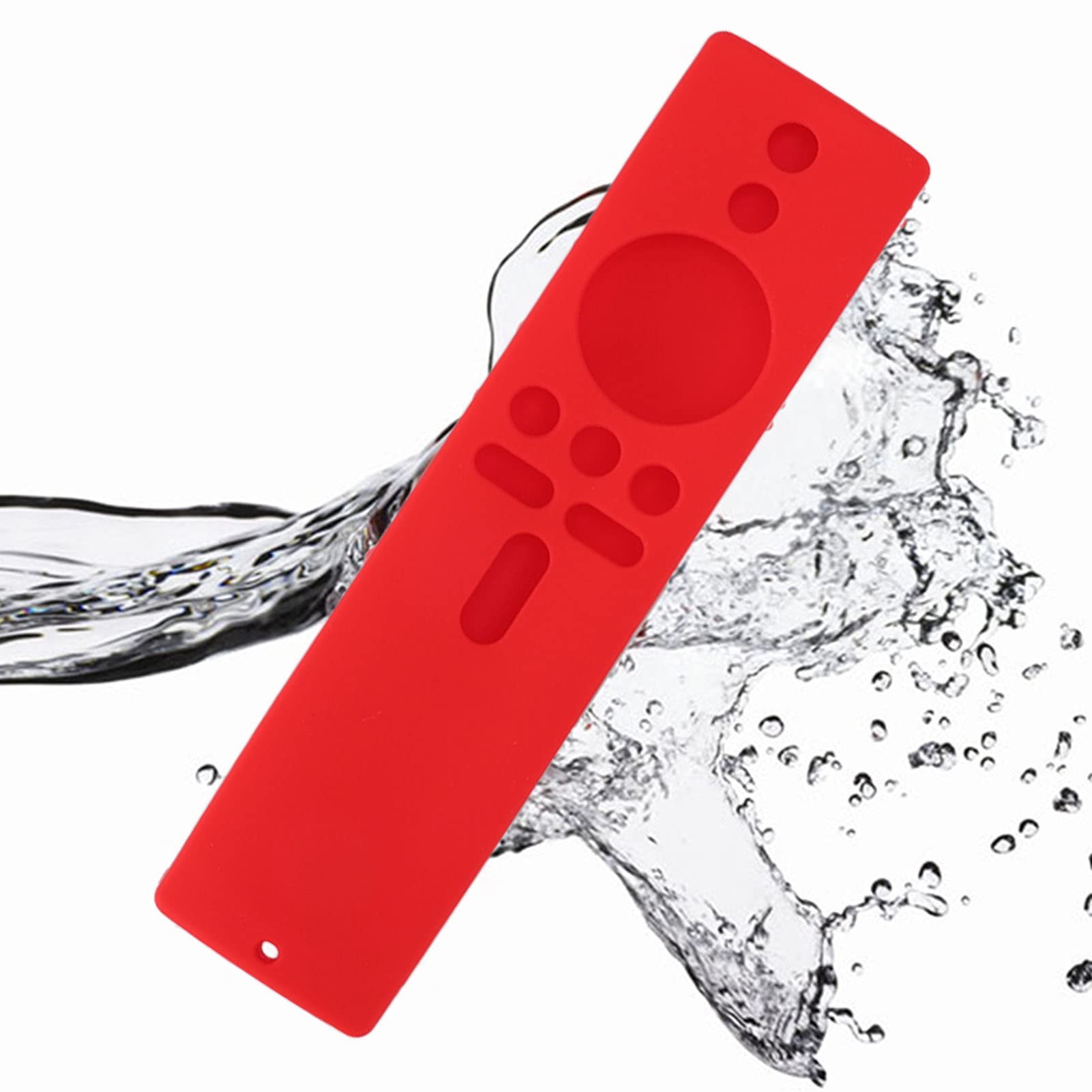 Cover per Telecomando, Custodia Protettiva Morbida e Leggera in Silicone, Accessori per Alloggiamento Controller TV Antiscivolo Convesso Posteriore per Mi Box S (rosso)