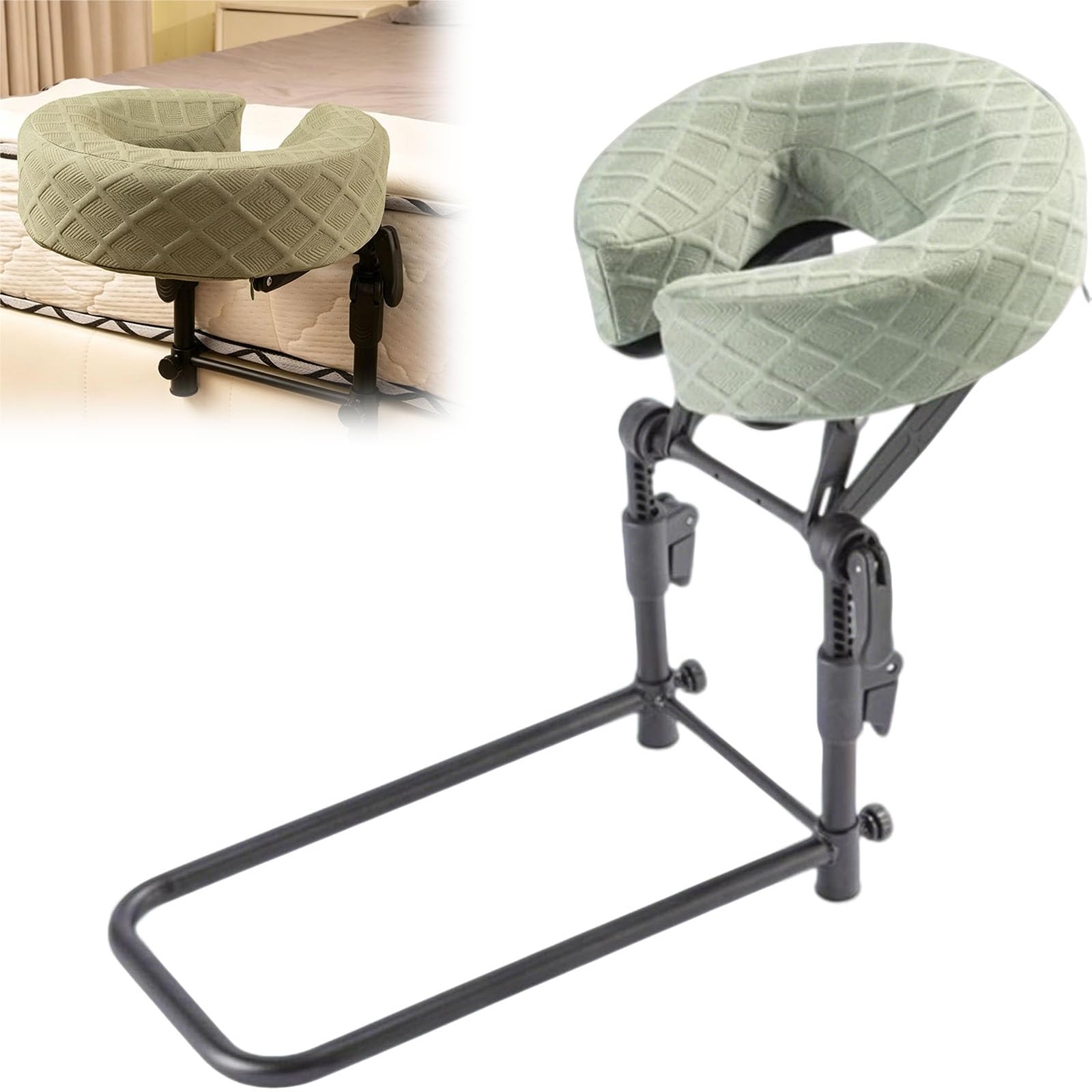 Almohada de masaje ergonómica boca abajo portátil con reposacabezas