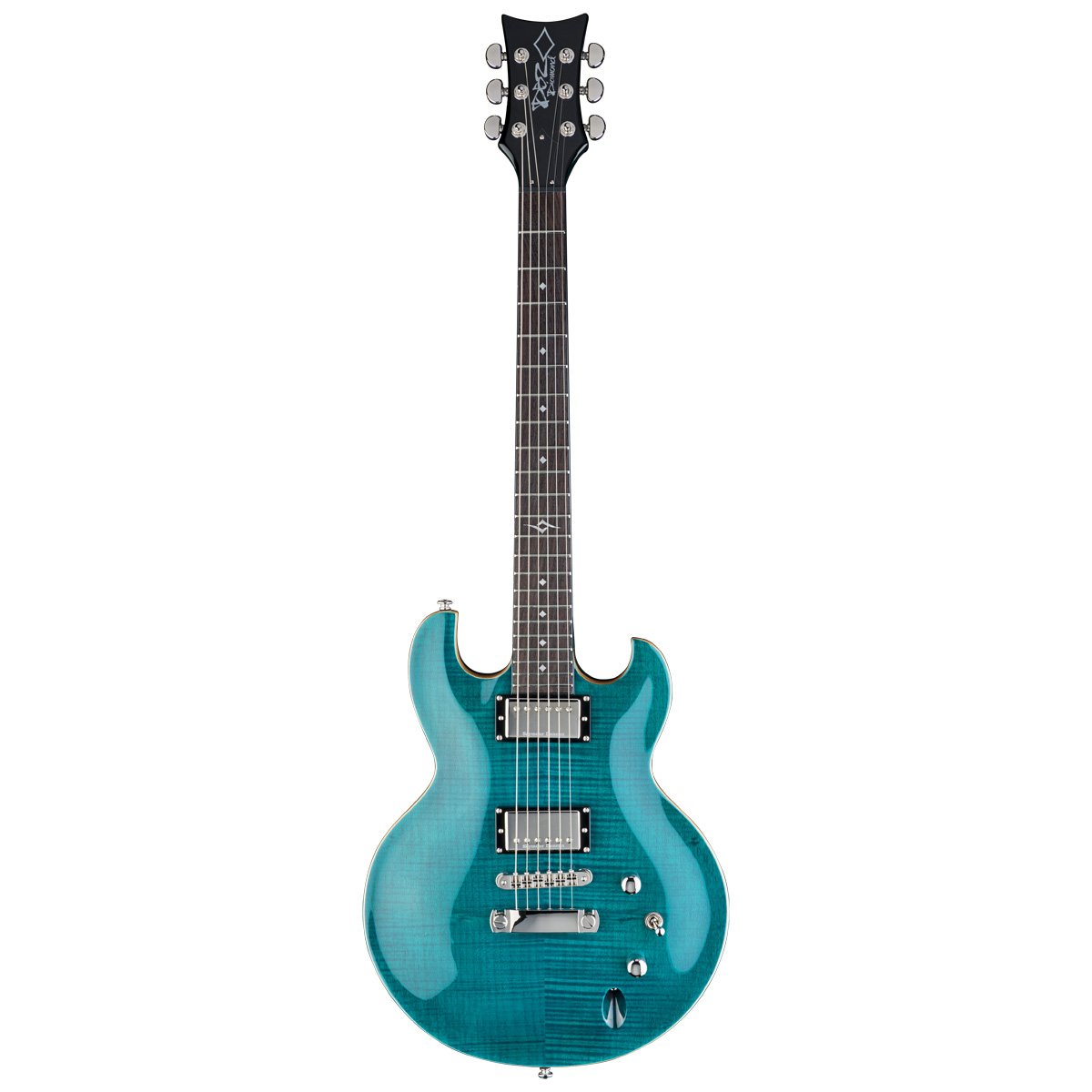 DBZ / Diamond Guitars ROYFM3-TT Royale FM Flame Top Electric Guitar, Trans Teal