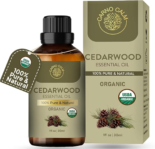 Carno Calm Cedarwood Essential Oil | 100% Pure &amp; Natural Cedar Oil | for Hair, Skin, Focus, Wood | Woody and Earthy Aroma ...