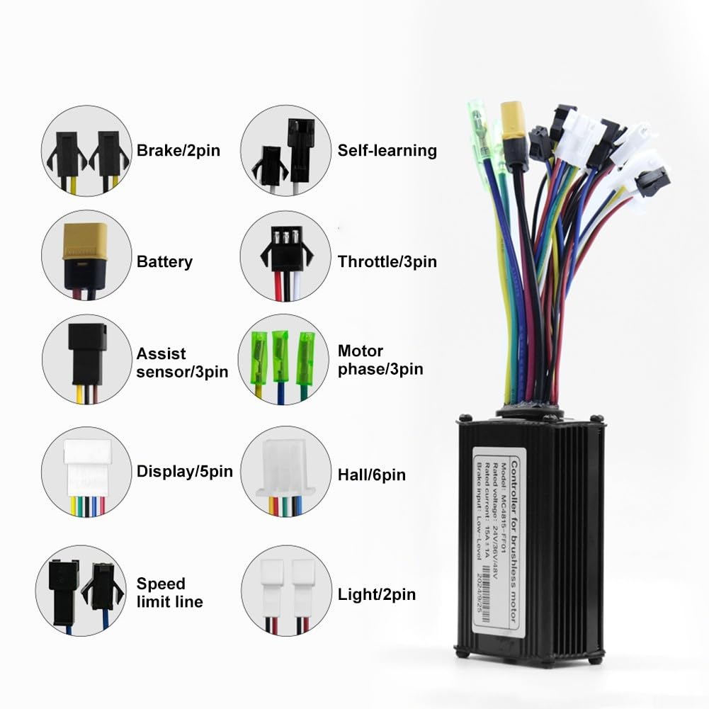 Controller elettrico per scooter elettrico da 24 V, 48 V, 250 W, 350 W, con efficiente onda sinusoidale e alloggiamento in lega di alluminio