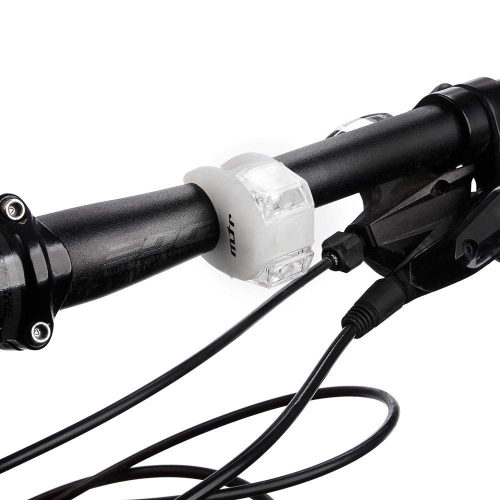 meteor Lampy rowerowe przednie i tylne LED Akumulator - 3 tryby latarki (biały)