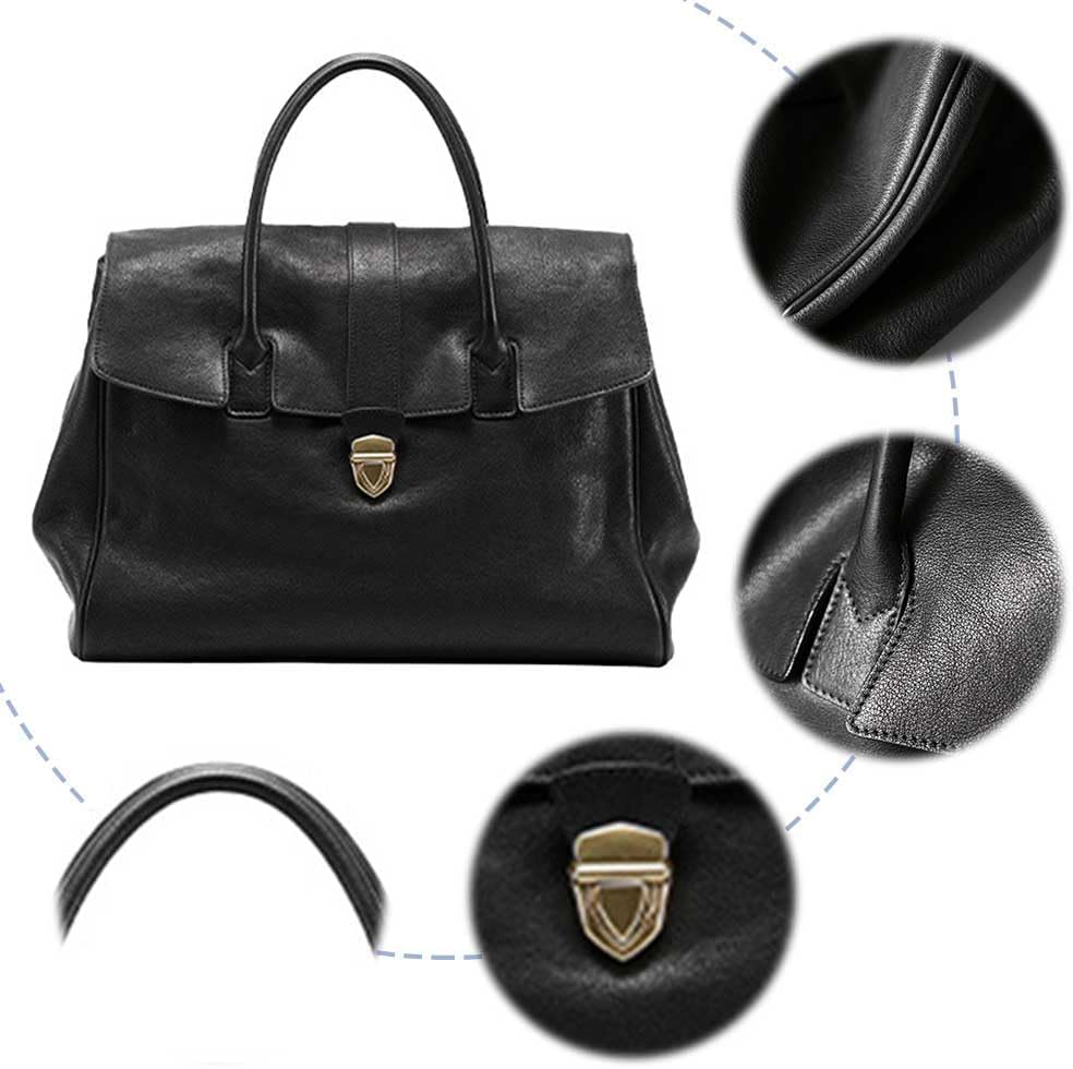 Image of Luxury Designer Messenger Clutch Genuine Leather Handbag for Women Soft Leather Large Capacity Work Tote Bag