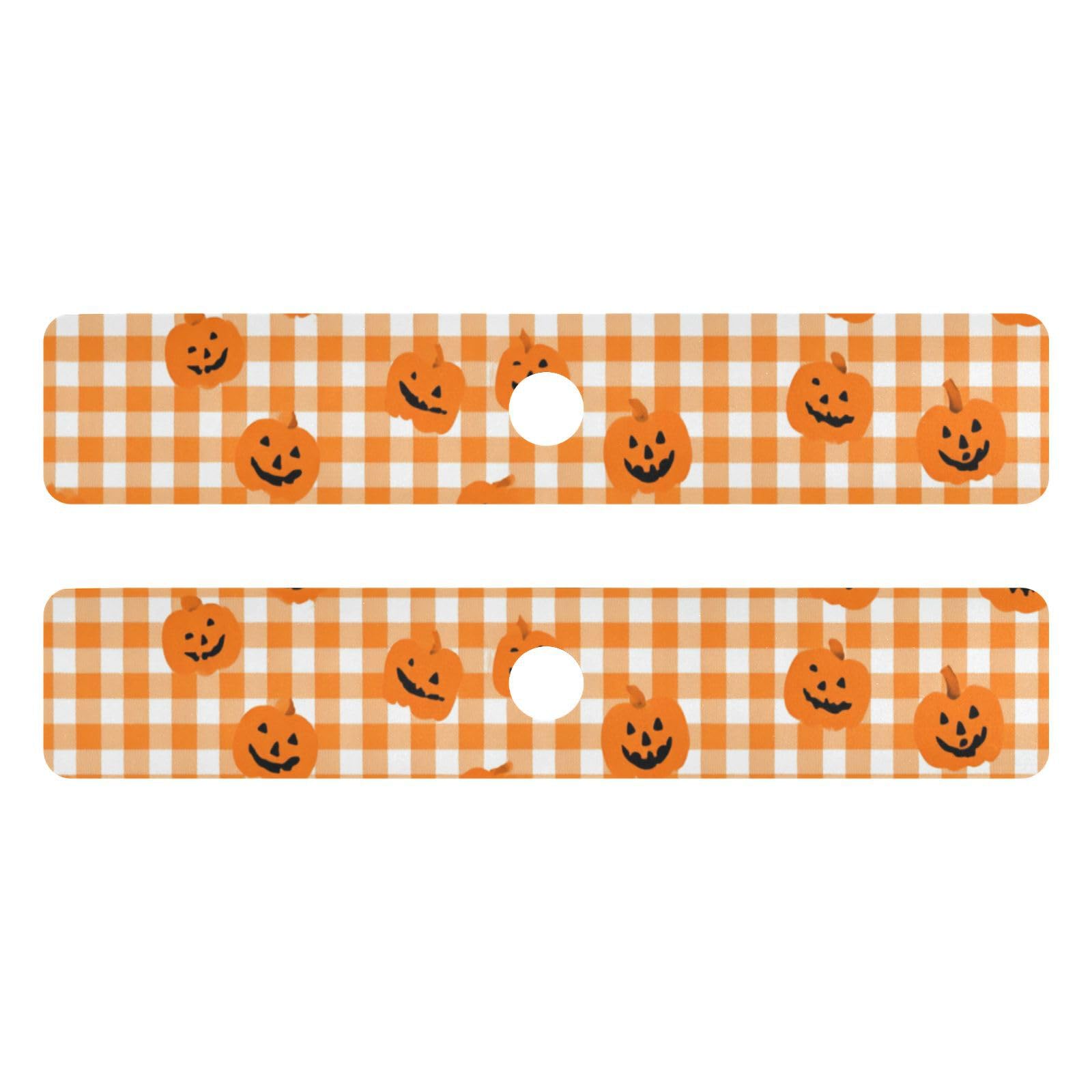 Halloween Orange Plaid Pumpkins Kitchen Sink Splash Guard Faucet Mat Diatomite Absorbent Pad for Bathroom RV 30x5.4in 2PCS water