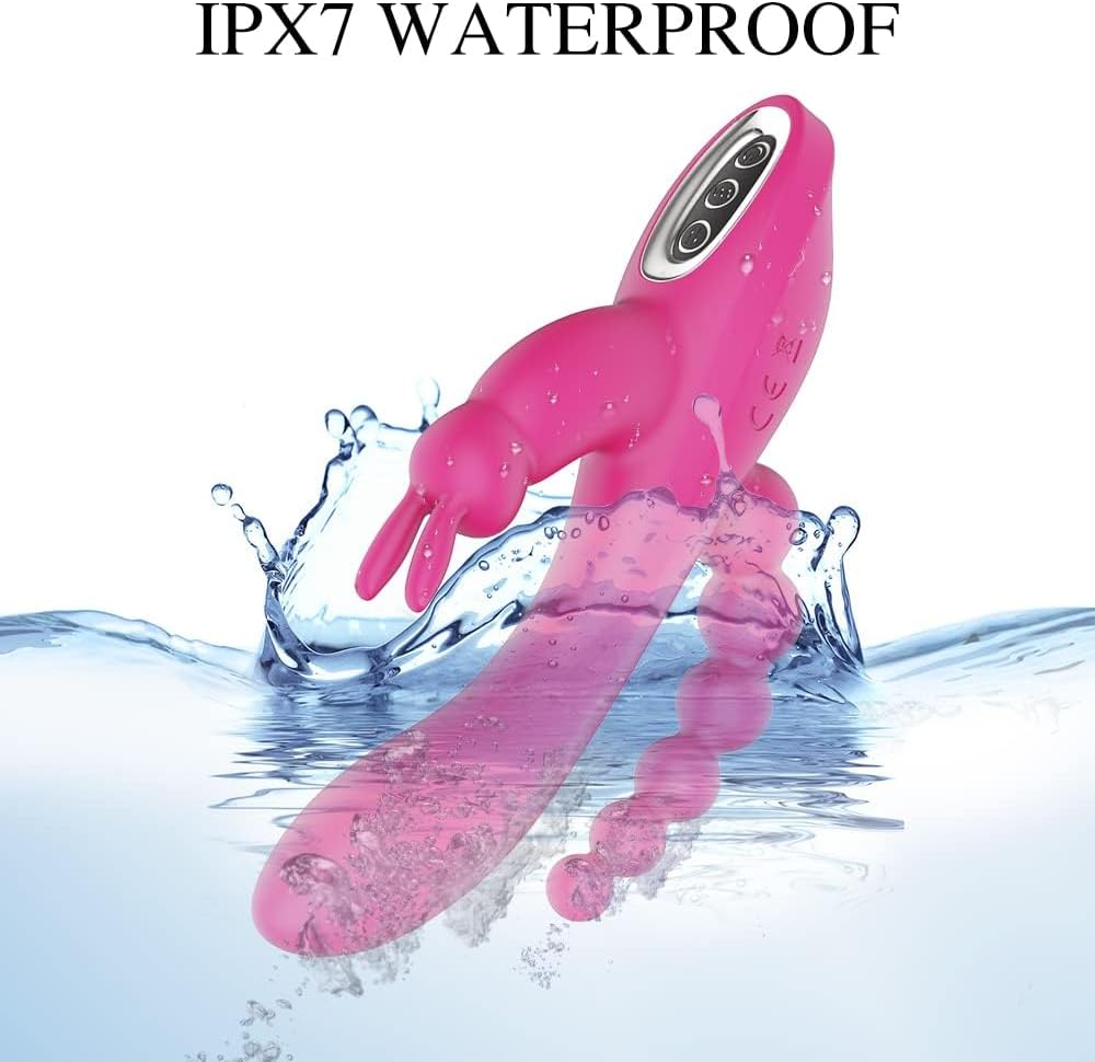 Rabbit Viboators for Woman 7X Vibration & 3X Speed, Rabbit Shape Clitotial Stimulator Tool Rose Pink Y09M