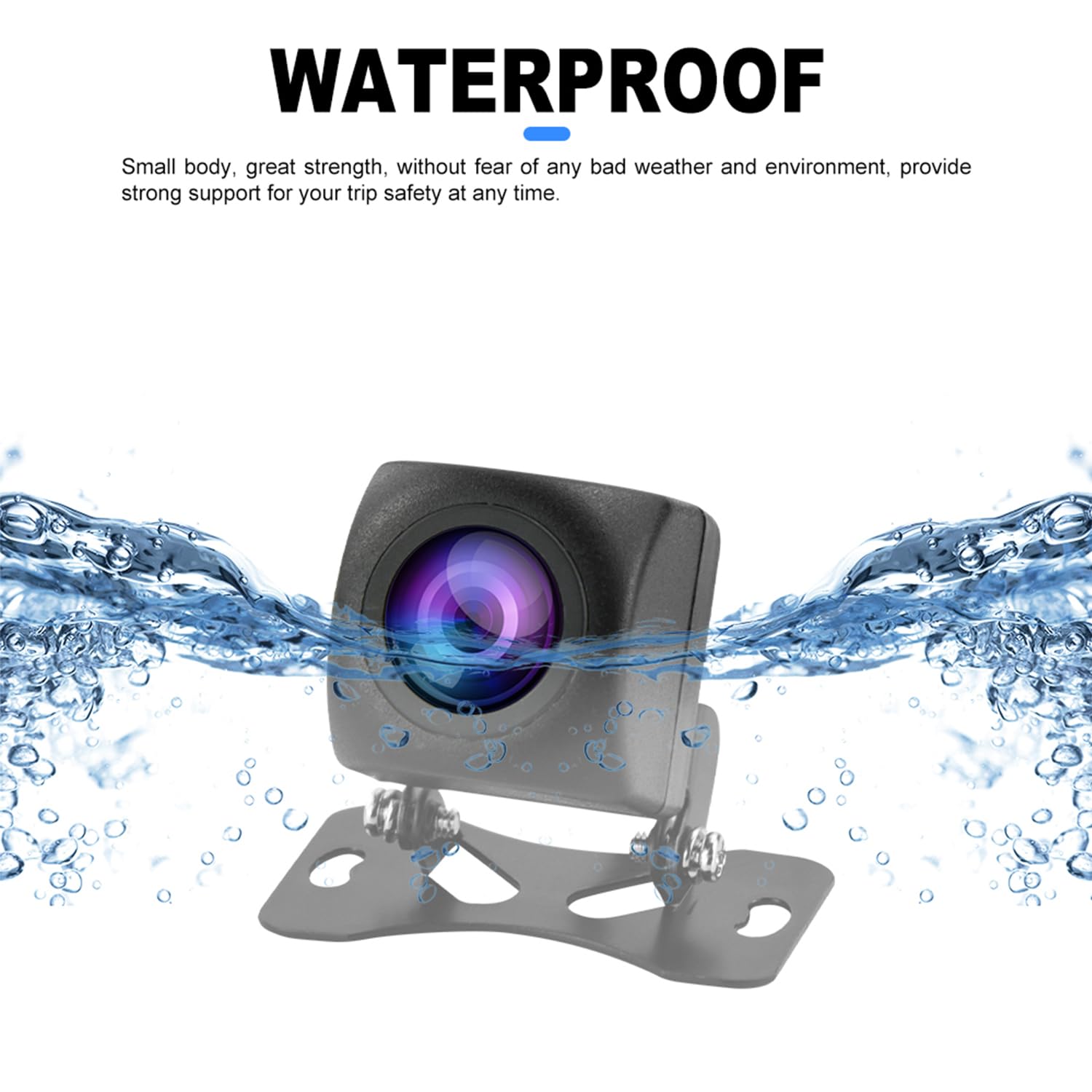 Inefala Telecamera per Retromarcia IP68 Resistente all'acqua 170° Telecamera per Auto DC 12V AHD/CVBS Super Night Vision Telecamera per Auto Cavo 6M Per Caravan/Auto/Camion/Suv/RV/Van 12V