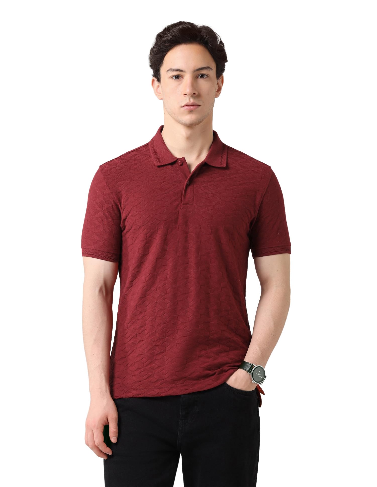 Solid Regular Fit Polo Shirt Maroon-image-39