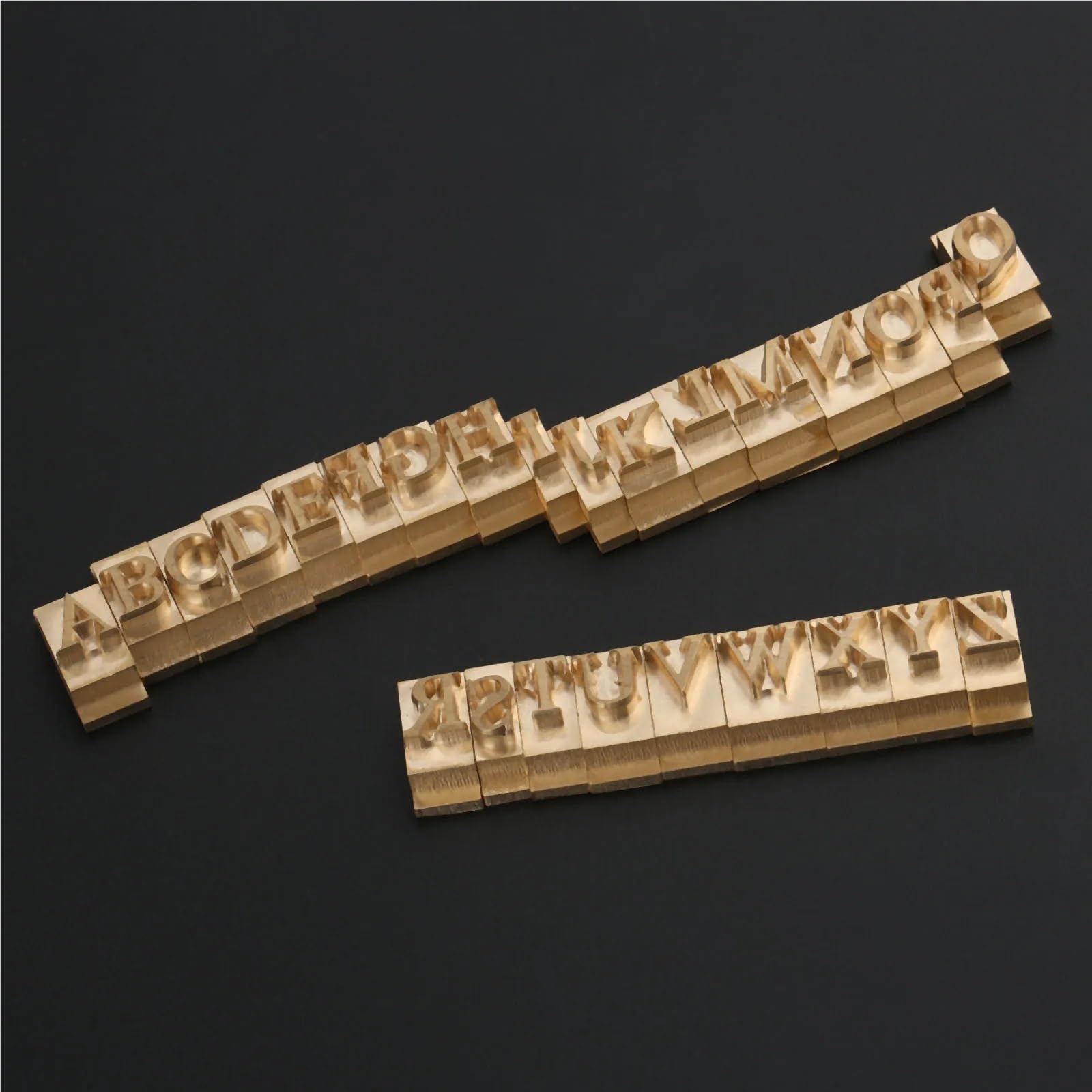 26 Pezzi/Set di stampi for timbri in Ottone Dorato con Lettere maiuscole, Strumento for incisioni AZ, pressa for Ferro, timbratura di Pelle/Legno/Torta Artigianale