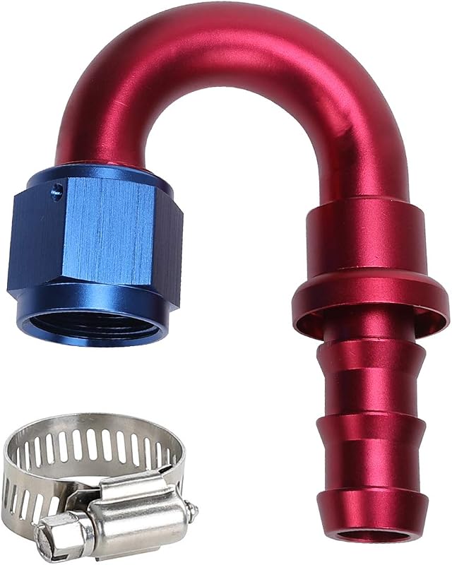 Terminal de mangueira 10 AN 180° AC PERFORMANCE em alumínio anodizado vermelho/azul – 1 unidade