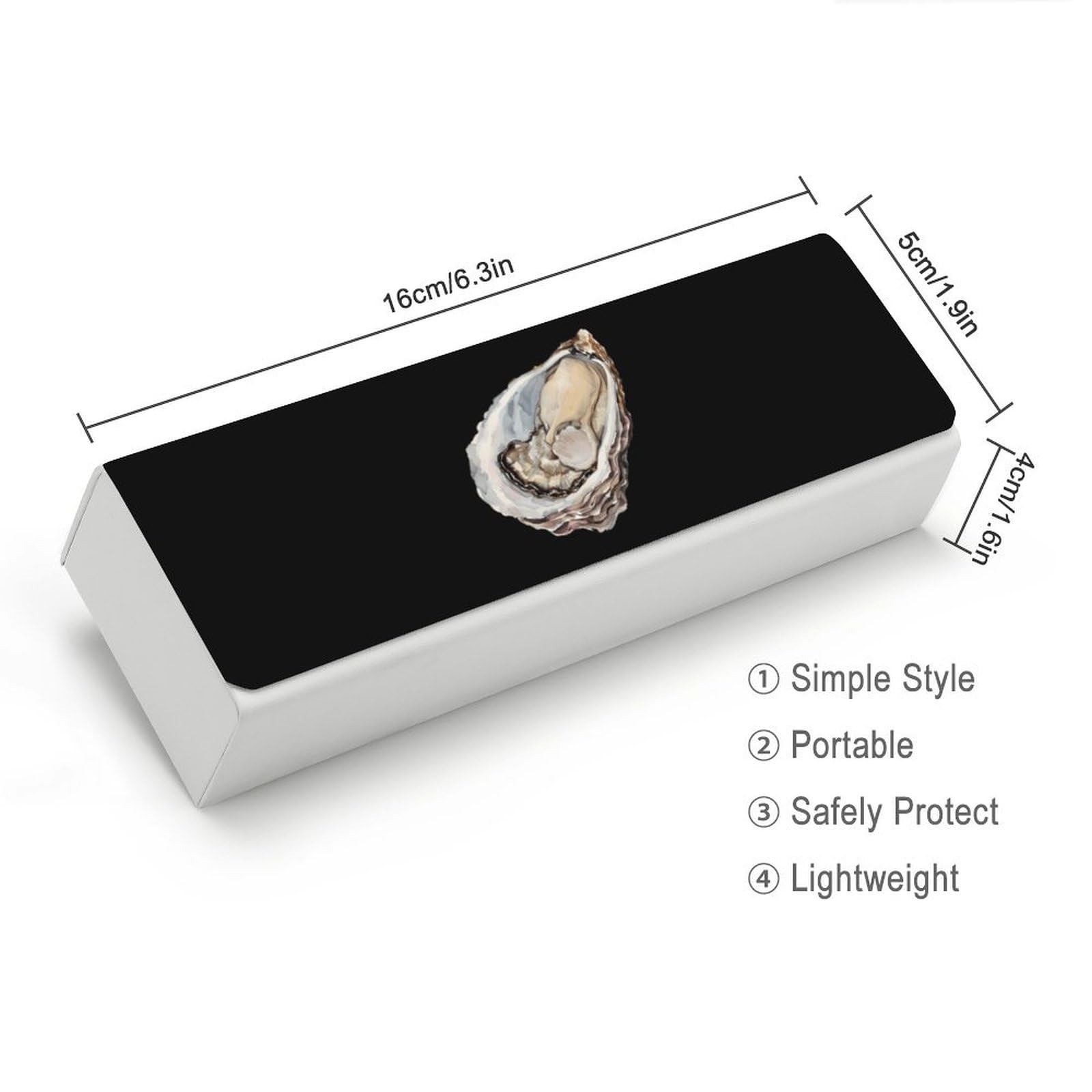 Seafood Oyster Leather Glasses Case Fashion Hard Shell Portable Sunglass Organizer Eyeglasses Case for Mens Women