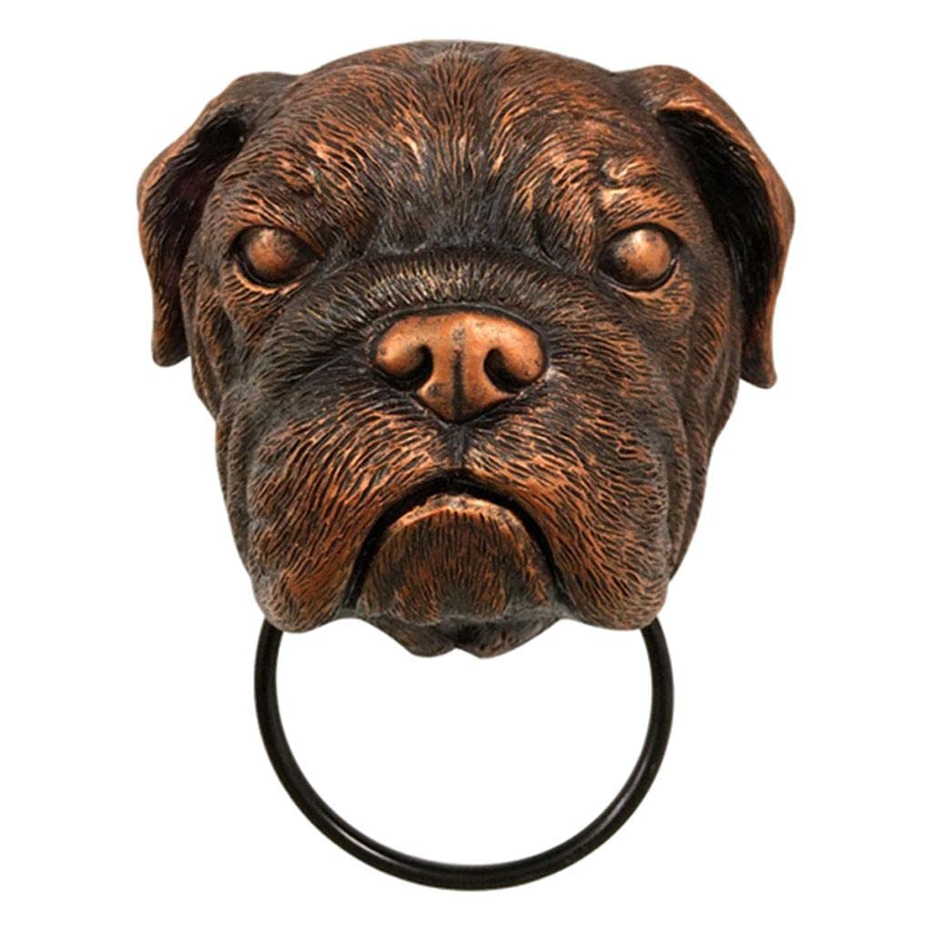 WOVEBIUS Vintage Style Dog Head Knocker Door Gate Wall Hanging Statue Sculpture English Bulldog