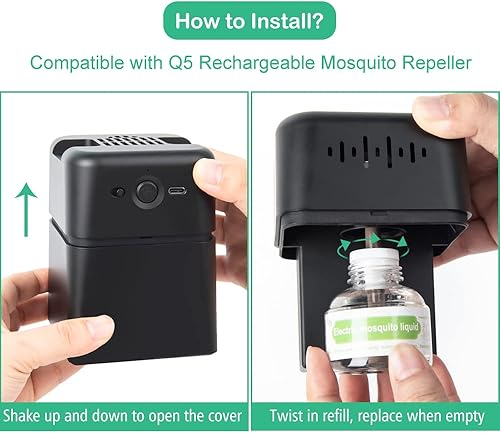 Miniatura 3 de Q5 - Recambios repelentes de mosquitos para interiores y exteriores, incluye 280 horas de recambio repelente con zona de protección contra mosquitos