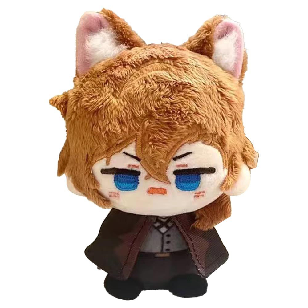 Zhongkaihua Nakahara Chuuya Plush Bungo Stray Dogs Anime Pendants Nakahara Chuuya Figure Soft Stuffed 12CM Keychain Bag Decorations Collectibles Gifts