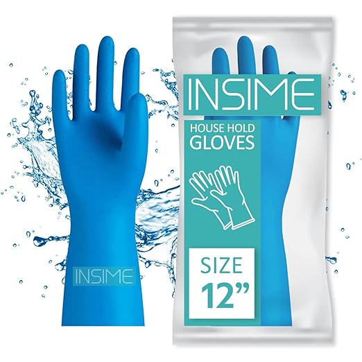 INSIME Heavy duty rubber gloves for clothes washing & kitchen cleaning