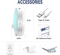 Vista 7 de Luz nocturna LED con sensor de movimiento, luz LED recargable con sensor de atardecer a amanecer, brillo ajustable para dormitorio, armario, pared