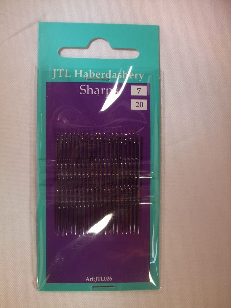 JTL HaberdasheryHand Sewing Needles - Sharps 7-20 Needles Per Pack