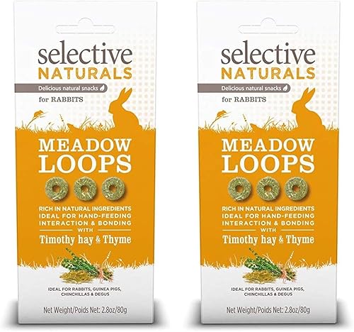 Supreme Petfoods - Paquete de 2 bucles de prado selective Naturals de 2.8 onzas cada uno, con heno Timothy y tomillo
