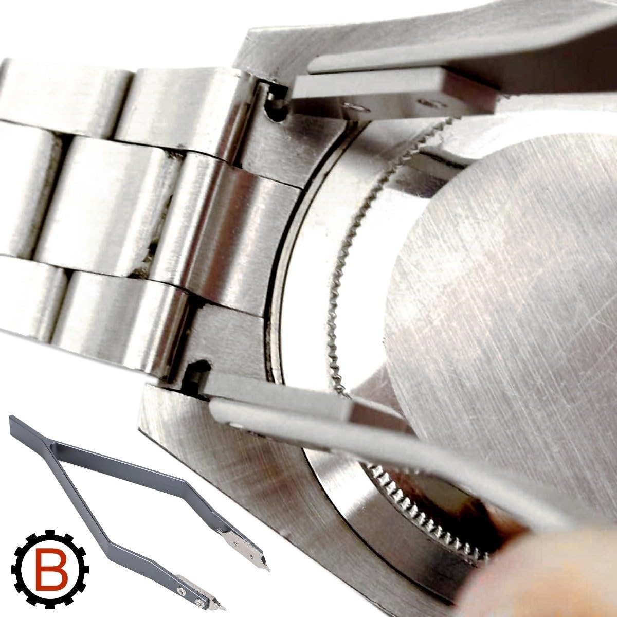 Pinze a molla 7825-S con forchette da 1,2 mm – Pinze a molla per smontare e montare cinturini in metallo per orologi da polso