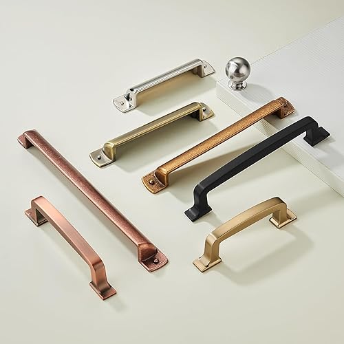 Miniatura 10 de CABDM Paquete de 2 tiradores de taza de 3 pulgadas de centro a centro, tiradores de cobre antiguo para gabinetes, accesorios de gabinete de cocina,