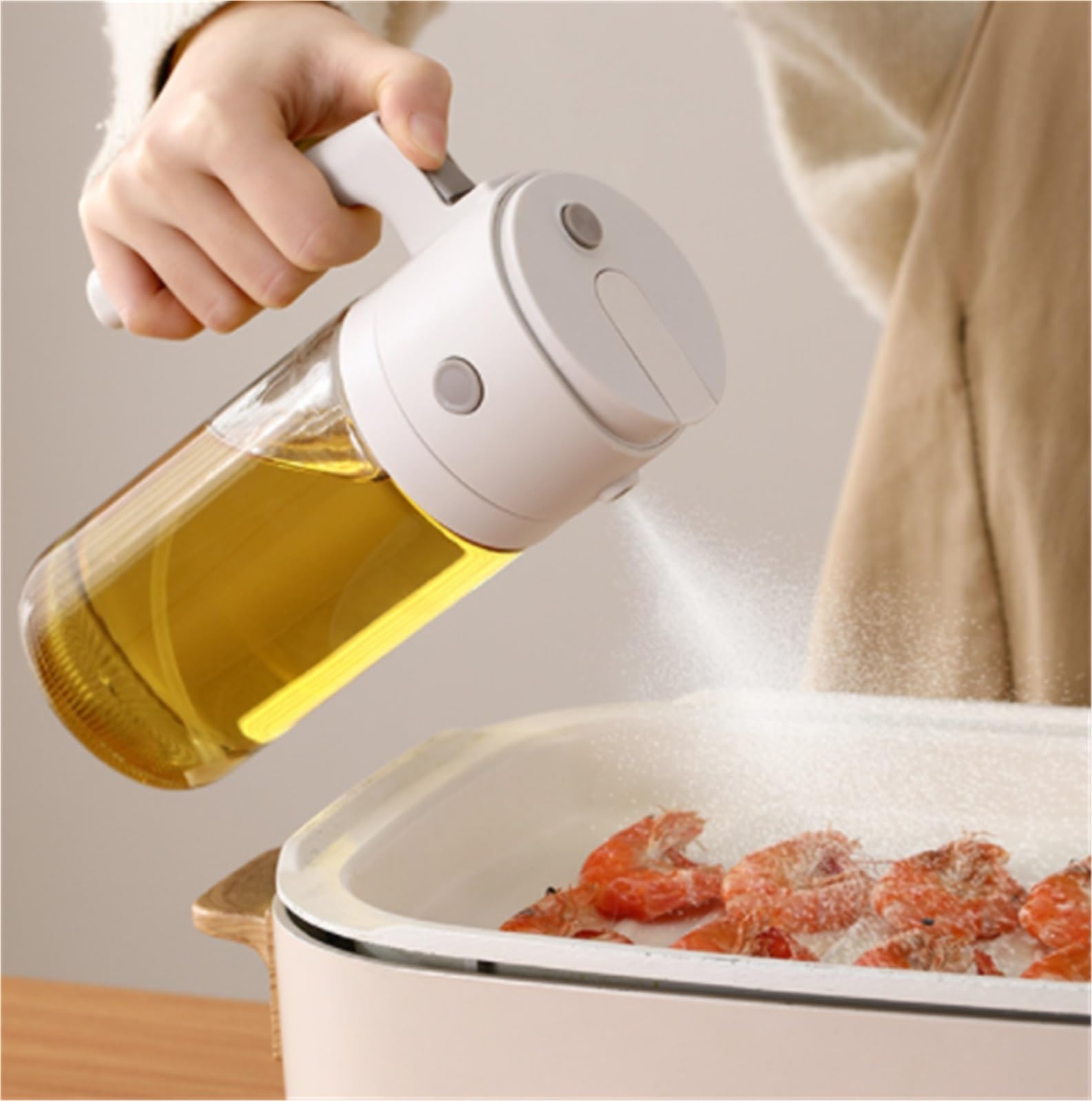 Cocina Dispensador De Aceite Juego De 2 Botellas Rociadoras Aptas For Freidoras De Aire, Ensaladas, Freír Y Asar A La Parrilla. Pulverizador Aceite Spray