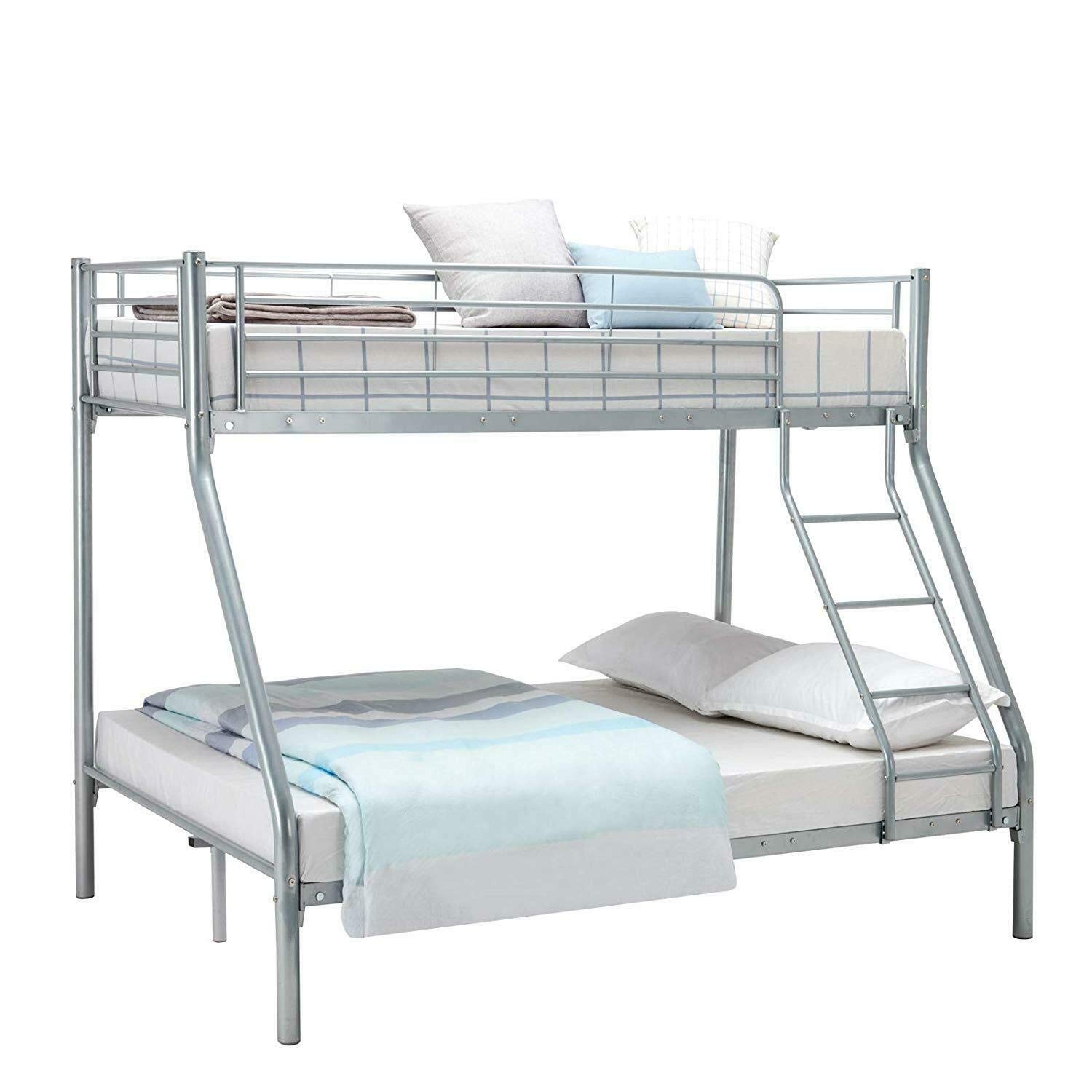 Buy Antonio Modern Rustic Wood & Metal Bed Frame Double King Single Size Bunk Bed (Silver, Bunk