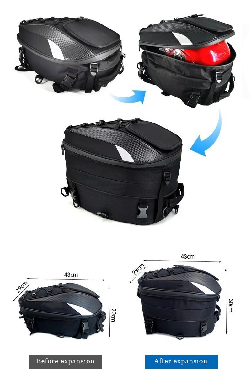 Motorrad Hecktasche für Kawasaki Z900 Z650 Z 900 650, Ruecksitz Tasche Satteltasche Motorrad Rucksack Wasserdicht Gepäck Taschen Helm Tasche Aufbewahrungstaschen
