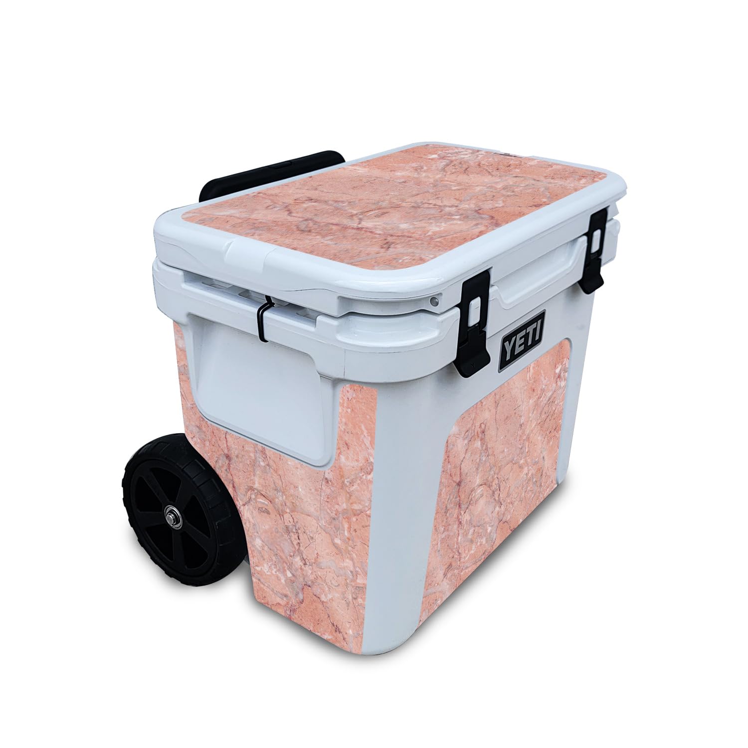 Glossy Glitter Skin Compatible with Yeti Roadie 32 Wheeled Cooler - Pink Marble - Premium 3M Vinyl Protective Wrap Decal Cover - Easy to Apply | Crafted in The USA by MightySkins